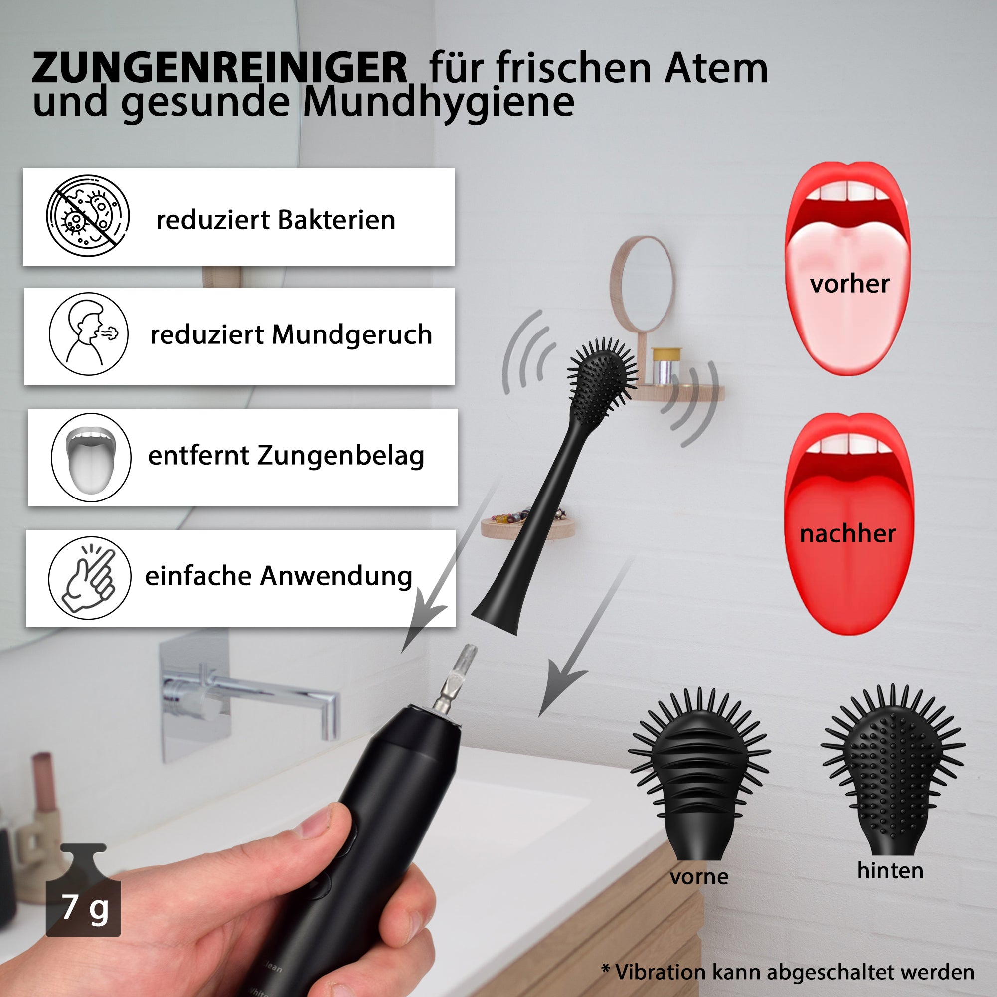 4x Ersatz-Bürstenköpfe und 2x Zungenreiniger Business Class & Sonic Master