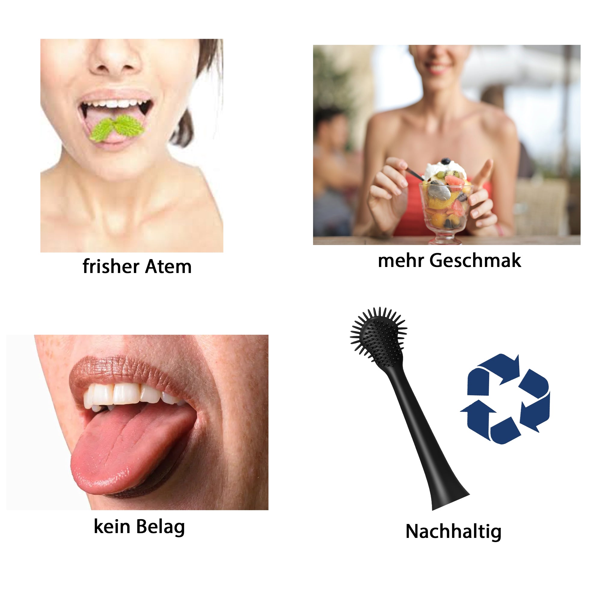 4x Ersatz-Bürstenköpfe und 2x Zungenreiniger Business Class & Sonic Master