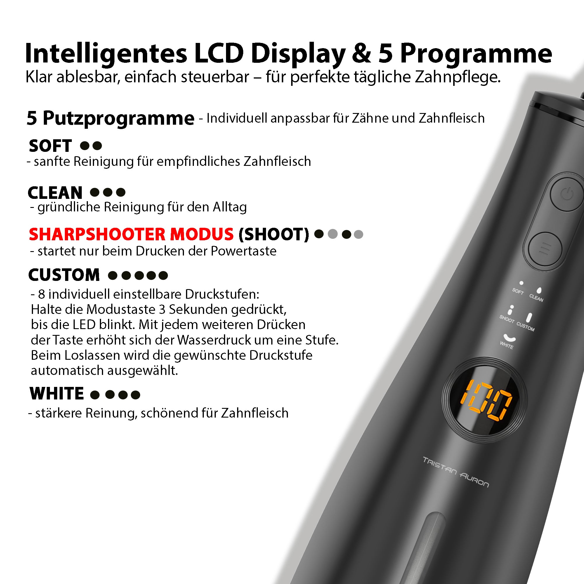 Munddusche mit Reisetasche und 2 oder 6 Ersatzdüsen