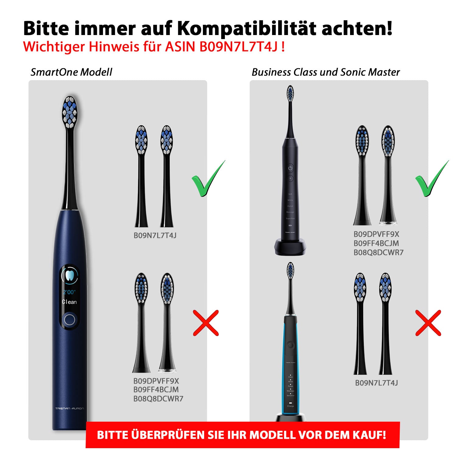 4x Ersatz-Bürstenköpfe für SmartOne